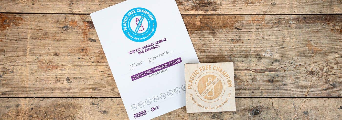 Just Kampers Awarded Plastic Free Approved Status from Surfers Against Sewage