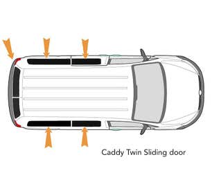 Complete Curtain Kit for VW Caddy - twin sliding door