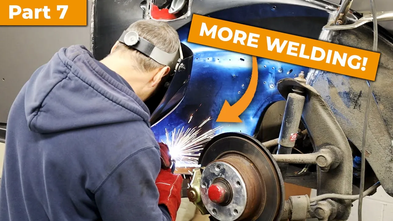 How to weld the front quarter panel to a VW Beetle. 