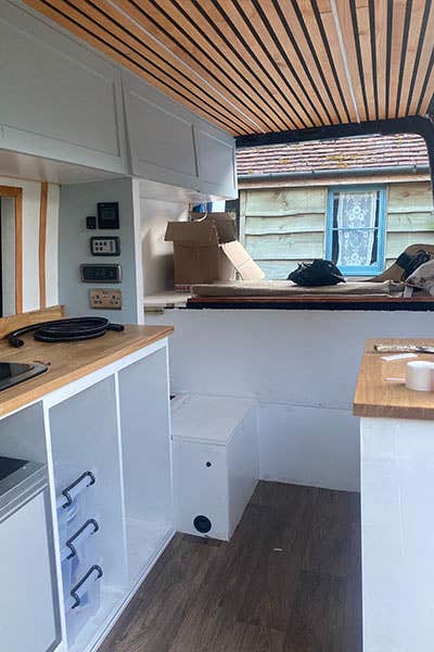 The roof which Al created for the Mercedes Sprinter campervan
